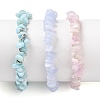 Chips Natural Larimar & Blue Lace Agate & Kunzite Beaded Stretch Bracelets Sets X-BJEW-JB05332-01-3
