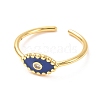 Evil Eye Golden Enamel Cuff Rings for Girl Women KK-G404-15-2