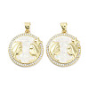 Brass Micro Pave Clear Cubic Zirconia Pendants KK-L213-010G-02-1