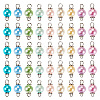 90Pcs 9 Colors Pearlized Glass Pearl Connector Charms PALLOY-TA0002-49A-12