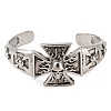 Cross with Skull Cuff Bangles BJEW-P337-06AS-2