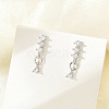 Brass Micro Pave Clear Cubic Zirconia Stud Earrings EJEW-R016-26P-01-2