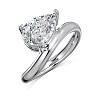 Teardrop Rhodium Plated 925 Sterling Silver Micro Pave Cubic Zirconia Finger Rings for Women RJEW-F168-09P-1