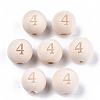 Unfinished Natural Wood European Beads WOOD-S045-141A-4-1