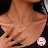 Anti-Tarnish 925 Sterling Silver Cubic Zirconia Pendant Necklaces for Women UW1038-2-2