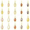 10Pcs 5 Colors Horse Eye Brass Micro Pave Cubic Zirconia Charms KK-FS0002-13B-2