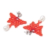 Glass Seed Beads Butterfly Stud Earrings EJEW-MZ00351-01-4