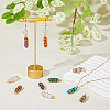 SUPERFINDINGS 10Pcs 10 Styles Mixed Gemstone Double Terminal Pointed Pendants FIND-FH0006-90-5