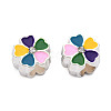 Alloy Enamel European Beads MPDL-T005-005F-RS-4