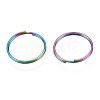 Rainbow Color 304 Stainless Steel Linking Key Rings STAS-S119-100-3