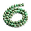 Synthetic Gold Line Turquoise Beads Strands G-H026-01E-03-2