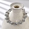 304 Stainless Steel Bone Link Bracelets for Women Men BJEW-F488-28P-3