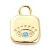 Brass Micro Pave Cubic Zirconia Pendants ZIRC-P085-16G-1