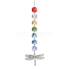 Glass Octagon Beaded Hanging Ornaments HJEW-JM01760-04-1