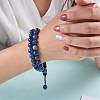 Natural Lapis Lazuli Braided Bead Bracelet BJEW-SW00001-10-5