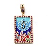 Brass Micro Pave Cubic Zirconia Pendants with Enamel KK-H458-04G-01-1