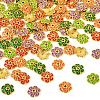 200Pcs 5 Colors Alloy Enamel Bead Caps FIND-TA0008-37-2