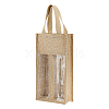 Jute Wine Storage Handbag with PVC Clear Window ABAG-WH0045-18-7