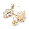 Brass with Glass Dangle Stud Earrings EJEW-Q800-04KCG-2