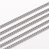 Tarnish Resistant 304 Stainless Steel Curb Chains CHS-K004-04P-0.6mm-1