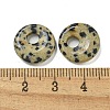 Natural Dalmatian Jasper Donut/Pi Disc Charms G-G142-02I-3