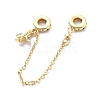 Rack Plating Brass Cubic Zirconia European Beads with Safety Chains and Plane Charms KK-Q017-27G-2