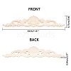 Natural Solid Wood Carved Onlay Applique Craft WOOD-WH0101-71-2