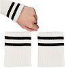 Stripe Pattern Cotton Tubular Knit Rib Cuff AJEW-WH0348-200A-1