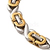 304 Stainless Steel Byzantine Chain Bracelets BJEW-B078-130GP-2