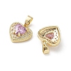Valentine's Day Brass Micro Pave Pearl Pink Cubic Zirconia Charms KK-A299-14G-2