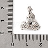 Rhodium Plated 925 Sterling Silver Micro Pave Clear Cubic Zirconia Pendants STER-C009-07P-3