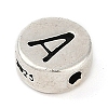 925 Sterling Silver Flat Round with Letter Beads LS-STER-G044-01AS-A-2