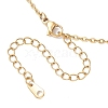 Brass Macrame Pouch Dyed Natural Blue Agate Inside & 304 Stainless Steel Pendant Necklaces for Women NJEW-JN05607-01-7