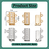 4Pcs 2 Colors Brass Micro Pave Clear Cubic Zirconia Slide Lock Clasps DIY-PH0033-43-2