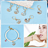 Alloy Enamel Moon with Star Pendant Locking Stitch Markers HJEW-AB00049-5