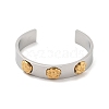 Flower 304 Stainless Steel Cuff Bangles for Women BJEW-A023-03P-2