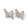 Brass Micro Pave Clear Cubic Zirconia Connector Charms ZIRC-P100-06P-2
