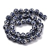 Handmade Blue and White Porcelain Beads Strands PORC-I027-03E-2