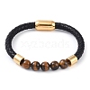 Round Natural Tiger Eye Bead Bracelets BJEW-A009-08G-01-1