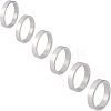 Unicraftale 6Pcs 6 Style 304 Stainless Steel Flat Plain Band Finger Ring for Women RJEW-UN0001-16-1