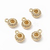 Brass Micro Pave Cubic Zirconia Charms KK-E068-VB490-3