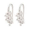 Brass Rhinestone Earring Hooks KK-C261-01E-P-1