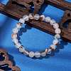 Round Natural Crazy Agate Beaded Stretch Bracelets for Women BJEW-JB11045-03-2