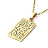 Rectangle with Twelve Constellations Pendant Necklaces NJEW-D069-01G-06-2