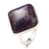 Natural Amethyst Adjustable Rings RJEW-H240-01S-08-2