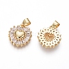 Brass Micro Pave Cubic Zirconia Pendants ZIRC-I032-02G-2