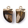 Natural Tiger Eye Pendants G-N326-57G-2