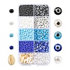 DIY Evil Eye Resin & Glass & Natural Cowrie Shell Beads Bracelets Making Kits DIY-YW0010-25-1