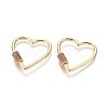 Brass Micro Pave Cubic Zirconia Screw Carabiner Lock Charms ZIRC-I031-11G-02-1
