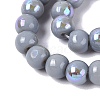 Electroplate Opaque Glass Beads Strands EGLA-Q132-6MM-01C-20-3